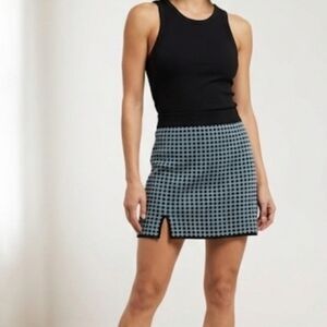 Alexa Chung Monogram Viscose Jaquard Skirt Size Small Stretchy Retro